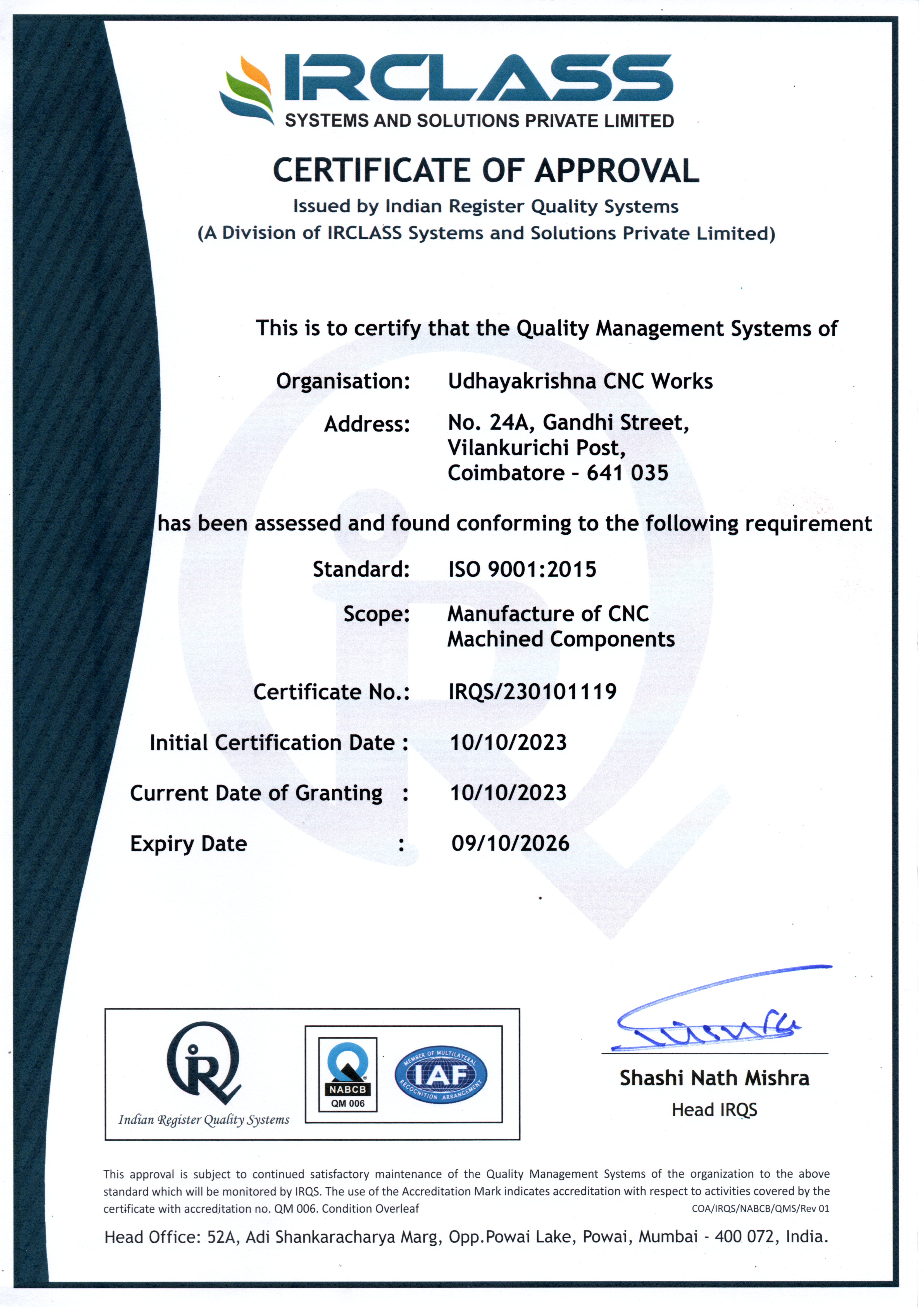 ISO Certificate